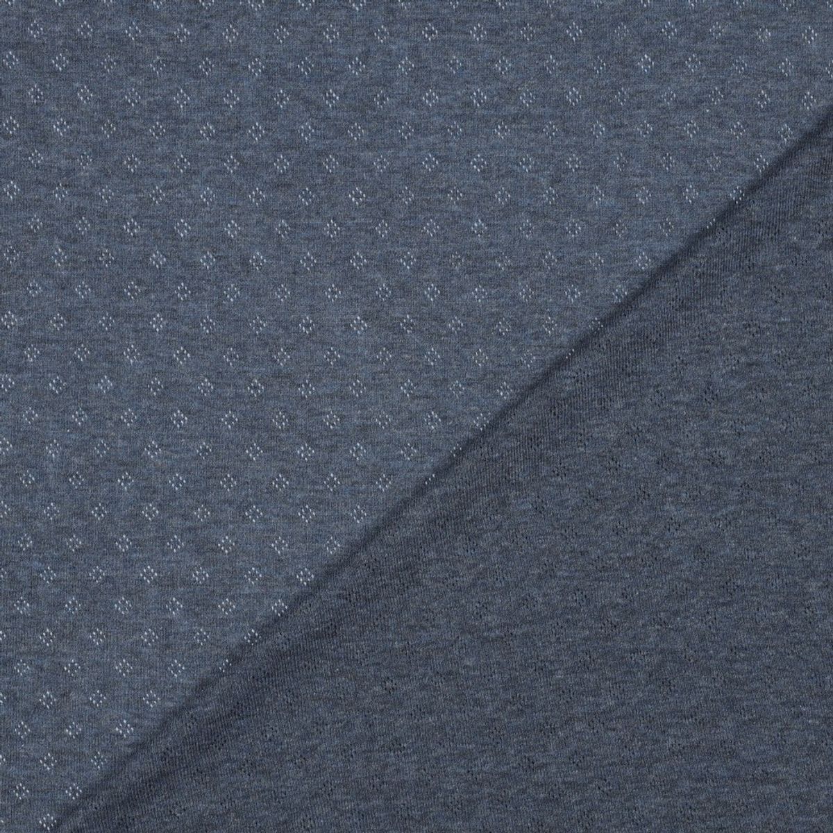 Pointelle Jersey - jeansblå melange, fv. 037