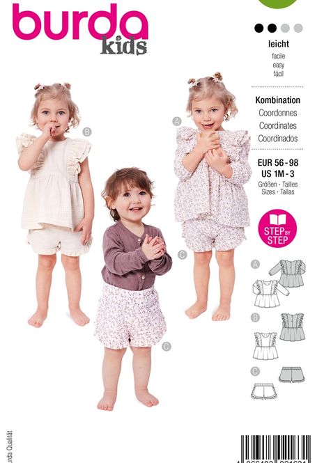 Hovedbilde 9190 - Burda - shorts & bluse m/ rysjer