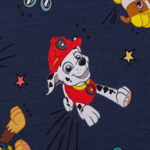 Bilde av Bomullsjersey - 5 cm Paw Patrol og poter på marine
