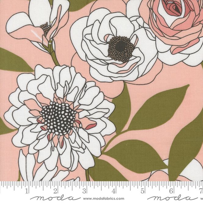 Hovedbilde Botany - hvit-rosa nyperose på lysrosa