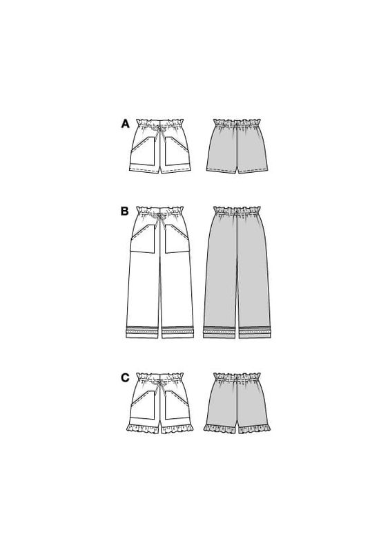 5808 - Burda - bukse & shorts m/ snøring