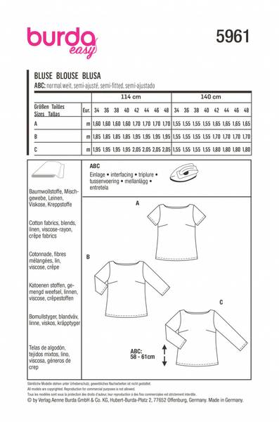Bilde av 5961 - Burda - genser og t-skjorte m/ innsnitt