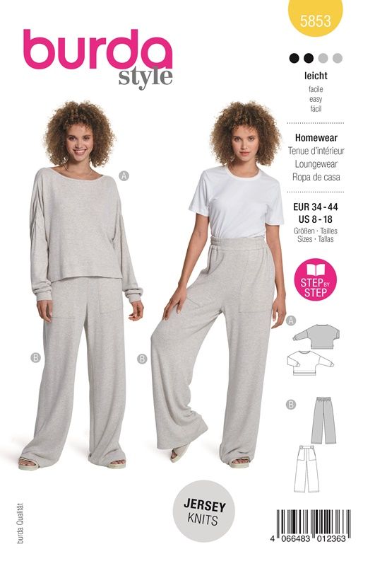5853 - Burda - Loungewear / bukse & genser