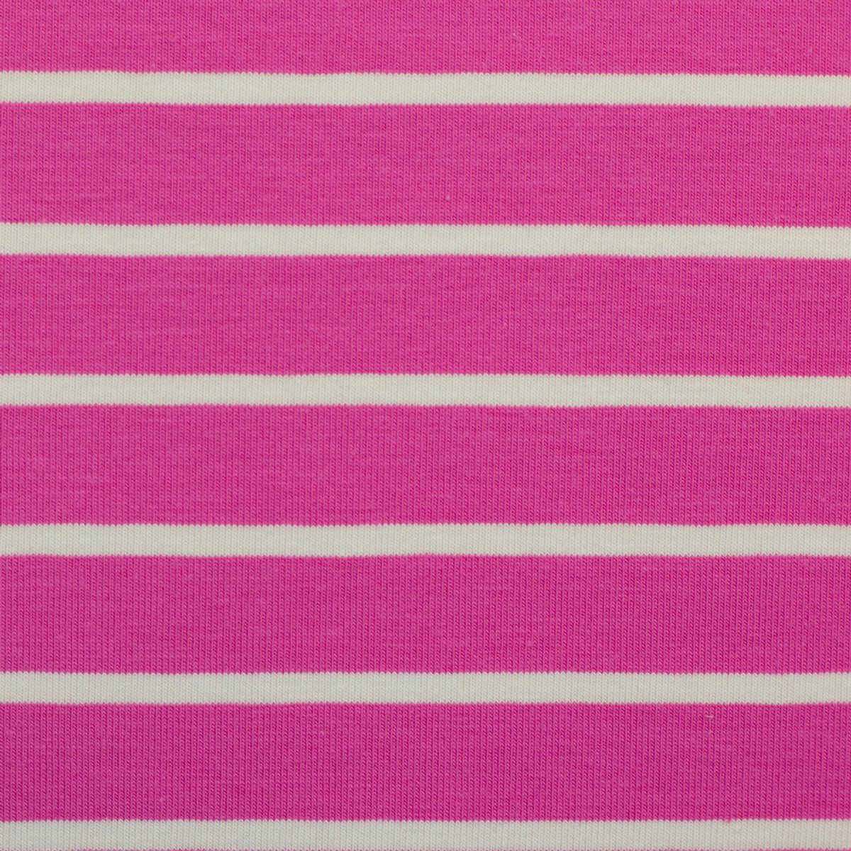 Bomullsjersey - rosa striper