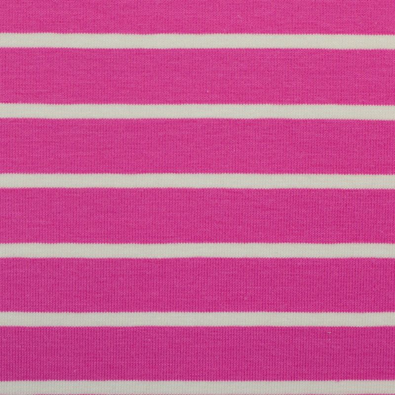 70 cm Bomullsjersey Isa - striper rosa/hvit