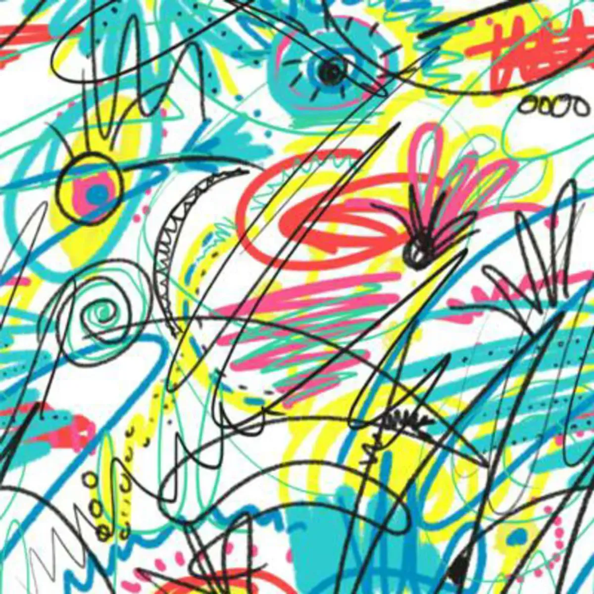 Voile - bomull, graffitti
