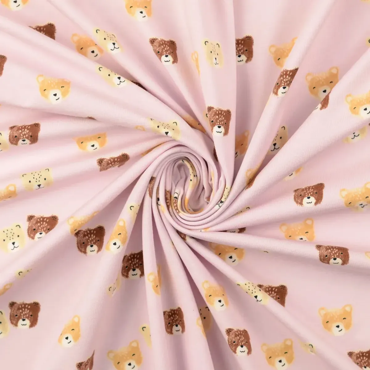 Bomullsjersey - teddyhoder på rosa