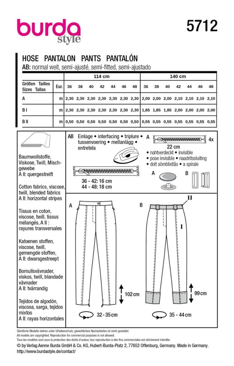 5712 - Burda - bukser