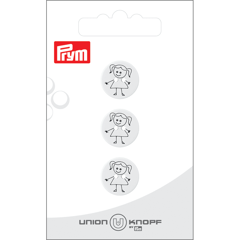 Knapp, plast, 15 mm - Jente