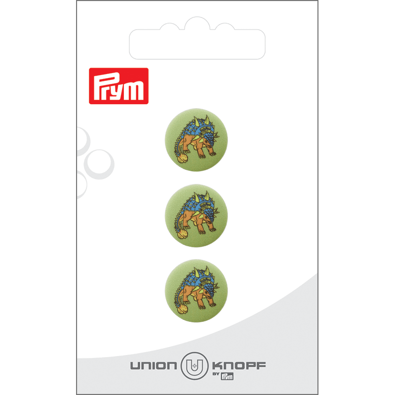 Knapp, plast, 15 mm - Dinosaur