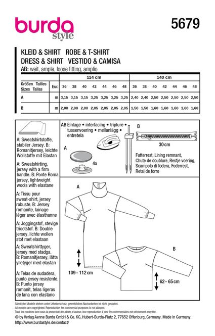 Hovedbilde 5679 - Burda - genser, 2 lengder