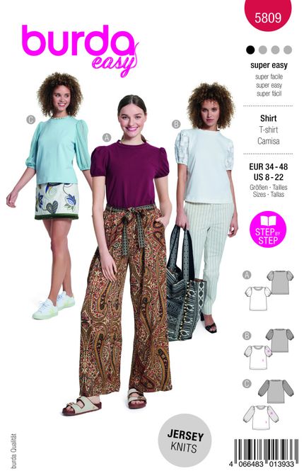 Hovedbilde 5809  - Burda - topp m/ pufferme