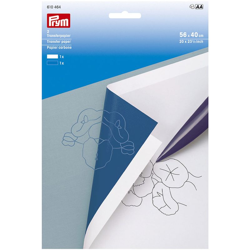Prym kalkerpapir - 2 ark blå/hvit