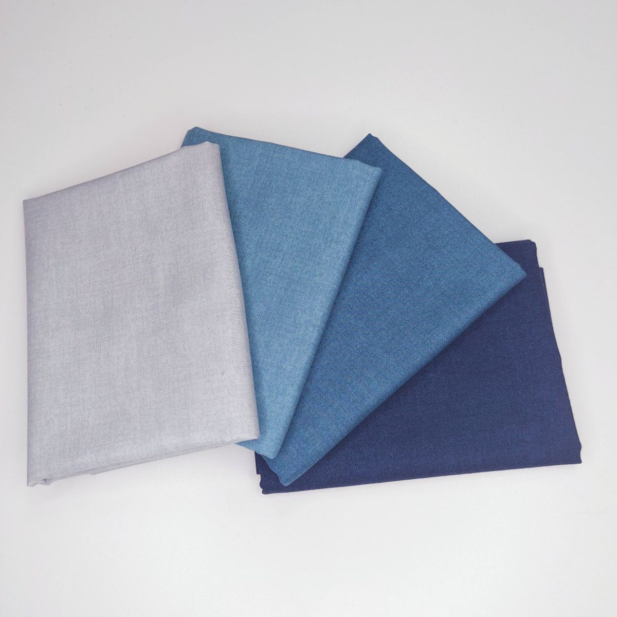 Linen Textures blå - stoffpakke, 30x110 cm