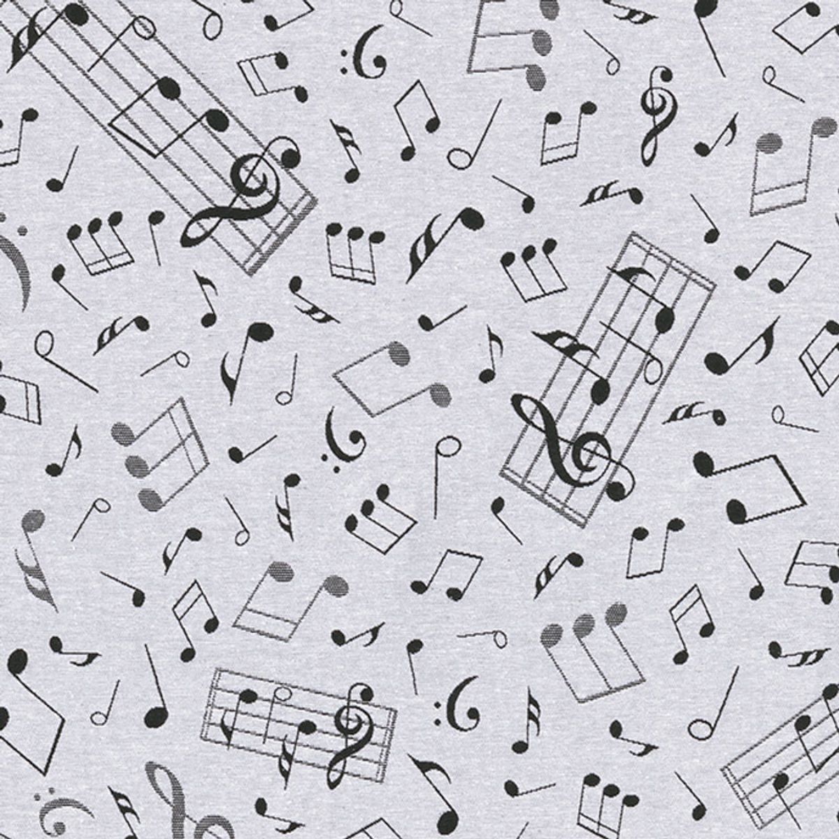 Jacquard – musikknoter, sort og hvit